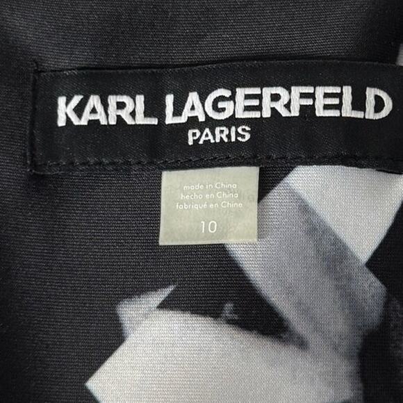 KARL LAGERFELD Paris Floral Ruched Sheath Dress Women's Sz 10 - Picture 5 of 5